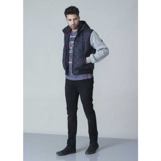 D555 Willie Hooded Quilted Jacket with Fleece sleeves - Bundy - Bundy Nadmerné Veľkosti 2XL-8XL