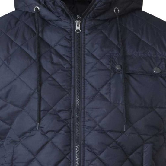 D555 Willie Hooded Quilted Jacket with Fleece sleeves - Bundy - Bundy Nadmerné Veľkosti 2XL-8XL