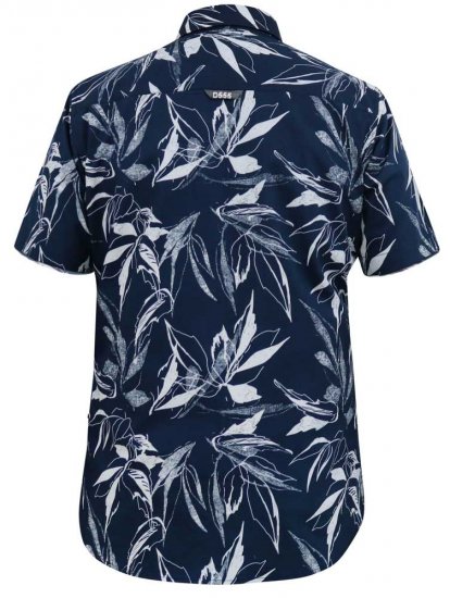 D555 FINLEY Hawaiian AO Print Shirt Navy - Košele - Košele 2XL-10XL