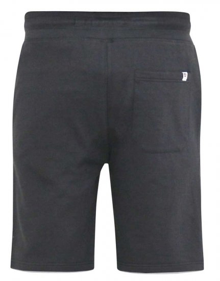 D555 STEFAN1 Elasticated Waist Loop Back Shorts Black - Tepláky & teplákové kraťasy - Tepláky & Teplákové kraťasy - 2XL-12XL