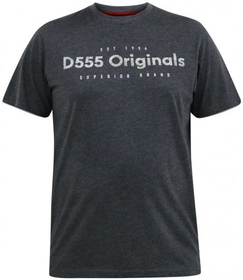 D555 ALFRED 2-Pack Brand Carrier Printed Crew Neck T-Shirts - Tričká - Nadrozmerné tričká - 2XL-14XL