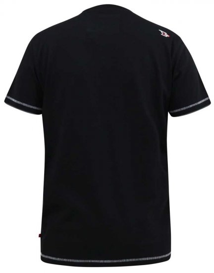 D555 BENNY LA Camo Printed Crew Neck T-Shirt Black - Tričká - Nadrozmerné tričká - 2XL-14XL