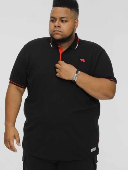 D555 SALFORD 2 Pique Polo Black - Polokošele - Polokošele 2XL-8XL
