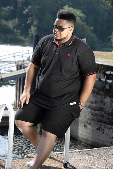 D555 SALFORD 2 Pique Polo Black - Polokošele - Polokošele 2XL-8XL
