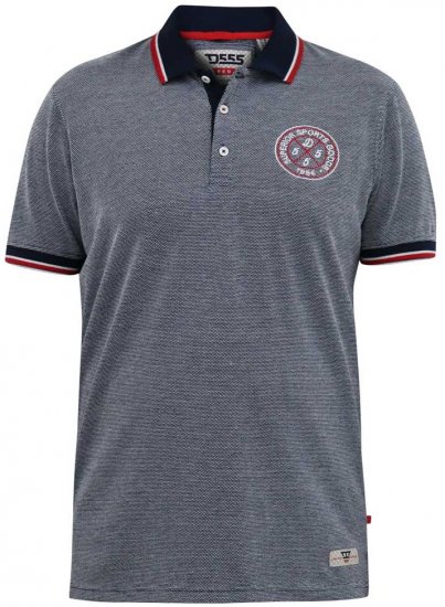 D555 KEMSTON Birds Eye Pique Polo Navy/White - Polokošele - Polokošele 2XL-8XL