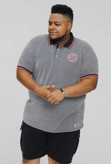 D555 KEMSTON Birds Eye Pique Polo Navy/White - Polokošele - Polokošele 2XL-8XL