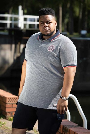 D555 KEMSTON Birds Eye Pique Polo Navy/White - Polokošele - Polokošele 2XL-8XL