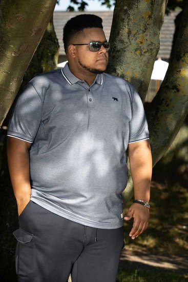 D555 GIBRALTAR Pique Polo Blue - Polokošele - Polokošele 2XL-8XL