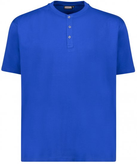 Adamo Silas Regular fit Serafino T-shirt Royal Blue - Tričká - Nadrozmerné tričká - 2XL-14XL
