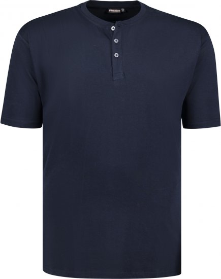 Adamo Silas Regular fit Serafino T-shirt Navy - Tričká - Nadrozmerné tričká - 2XL-14XL