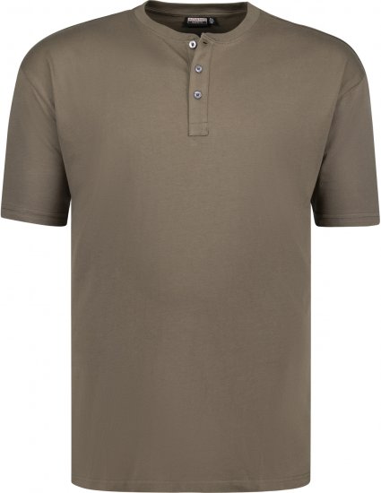 Adamo Silas Regular fit Serafino T-shirt Khaki - Tričká - Nadrozmerné tričká - 2XL-14XL