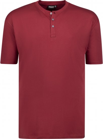 Adamo Silas Regular fit Serafino T-shirt Burgundy - Tričká - Nadrozmerné tričká - 2XL-14XL