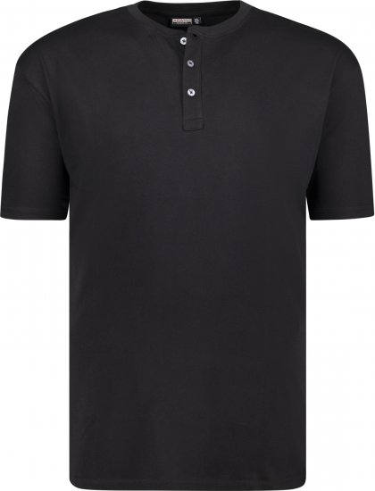 Adamo Silas Regular fit Serafino T-shirt Black - Tričká - Nadrozmerné tričká - 2XL-14XL