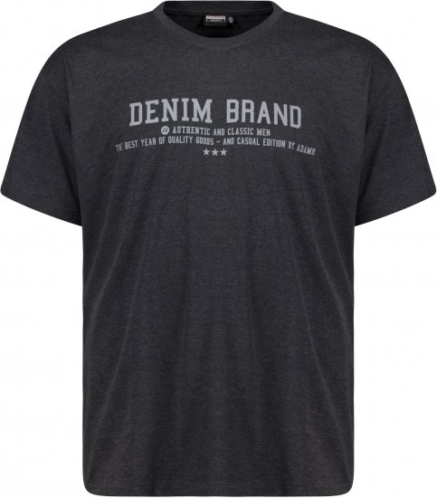 Adamo Simon Regular fit Printed T-shirt Charcoal - Tričká - Nadrozmerné tričká - 2XL-14XL