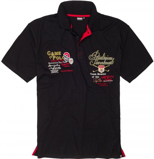 Adamo DURBAN Regular fit Polo Shirt Black - Polokošele - Polokošele 2XL-8XL