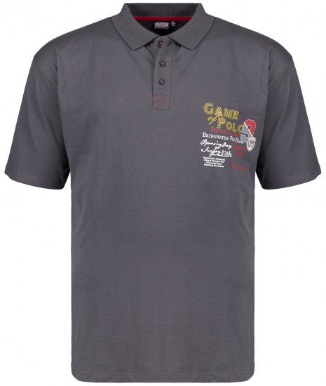 Adamo Perth Printed Polo Shirt Charcoal - Polokošele - Polokošele 2XL-8XL