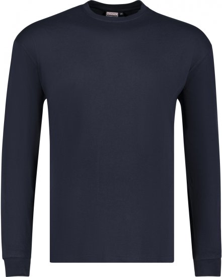 Adamo Floyd Comfort fit Long sleeve T-shirt Navy - Tričká - Nadrozmerné tričká - 2XL-14XL