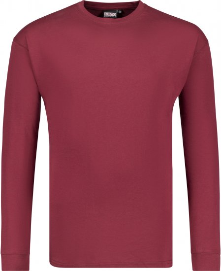 Adamo Floyd Comfort fit Long sleeve T-shirt Burgundy - Tričká - Nadrozmerné tričká - 2XL-14XL