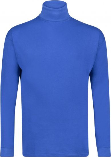 Adamo Fabio Comfort fit Turtleneck Long sleeve T-shirt Royal blue - Tričká - Nadrozmerné tričká - 2XL-14XL