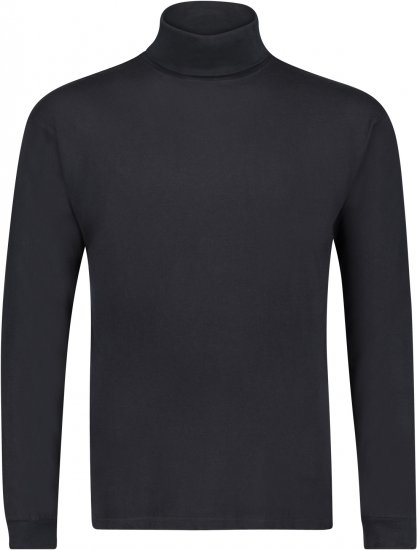 Adamo Fabio Comfort fit Turtleneck Long sleeve T-shirt Black - Tričká - Nadrozmerné tričká - 2XL-14XL