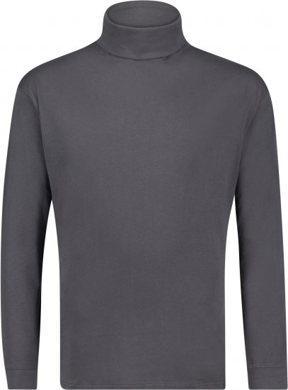 Adamo Fabio Comfort fit Turtleneck Long sleeve T-shirt Charcoal - Tričká - Nadrozmerné tričká - 2XL-14XL