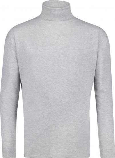 Adamo Fabio Comfort fit Turtleneck Long sleeve T-shirt Grey - Tričká - Nadrozmerné tričká - 2XL-14XL