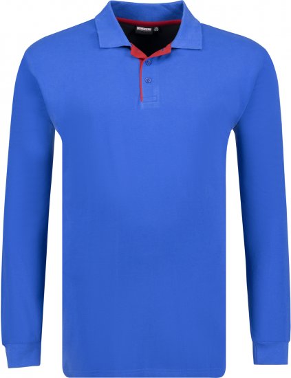 Adamo Peter Comfort fit Long sleeve Polo Blue - Polokošele - Polokošele 2XL-8XL