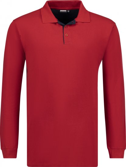 Adamo Peter Comfort fit Long sleeve Polo Red - Polokošele - Polokošele 2XL-8XL
