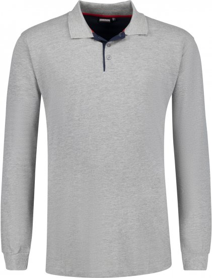 Adamo Peter Comfort fit Long sleeve Polo Grey - Polokošele - Polokošele 2XL-8XL