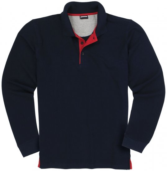 Adamo Peter Comfort fit Long sleeve Polo Navy - Polokošele - Polokošele 2XL-8XL