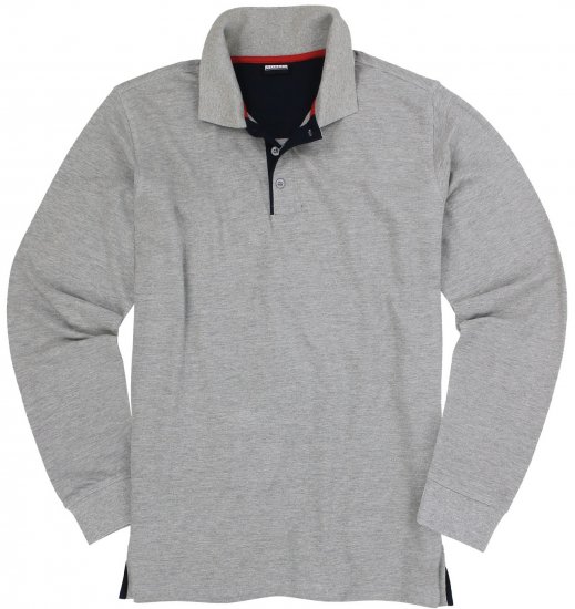 Adamo Peter Comfort fit Long sleeve Polo Grey - Polokošele - Polokošele 2XL-8XL
