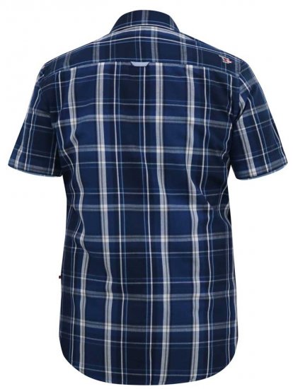 D555 HADSTOCK Check Button Down Collar S/S Shirt Navy - Košele - Košele 2XL-10XL