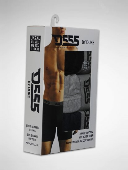 Duke Driver Boxershorts Black, Grey, Navy 3-Pack - Spodná bielizeň - Spodné Prádlo 2XL-8XL