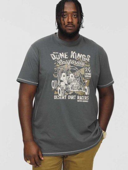 D555 BENNETT Dune Kings Buggy Printed Crew Neck T-Shirt Khaki - Tričká - Nadrozmerné tričká - 2XL-14XL