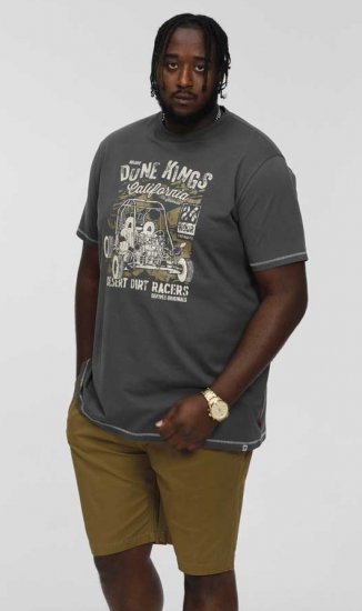 D555 BENNETT Dune Kings Buggy Printed Crew Neck T-Shirt Khaki - Tričká - Nadrozmerné tričká - 2XL-14XL