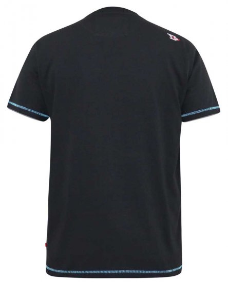 D555 BINGHAM State Of Miami Printed Crew Neck T-Shirt Black - Tričká - Nadrozmerné tričká - 2XL-14XL