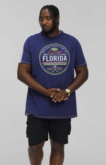 D555 CADMAN Florida Surf Club Printed Crew Neck T-Shirt - Tričká - Nadrozmerné tričká - 2XL-14XL