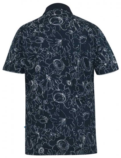 D555 ROLAND Printed Polo Shirt Navy - Polokošele - Polokošele 2XL-8XL