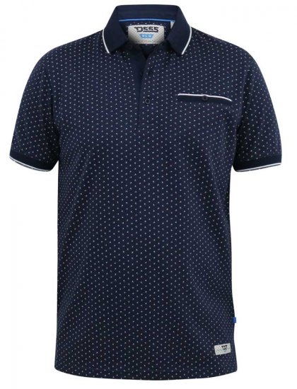 D555 DARWIN AO Printed Polo Shirt Navy - Polokošele - Polokošele 2XL-8XL