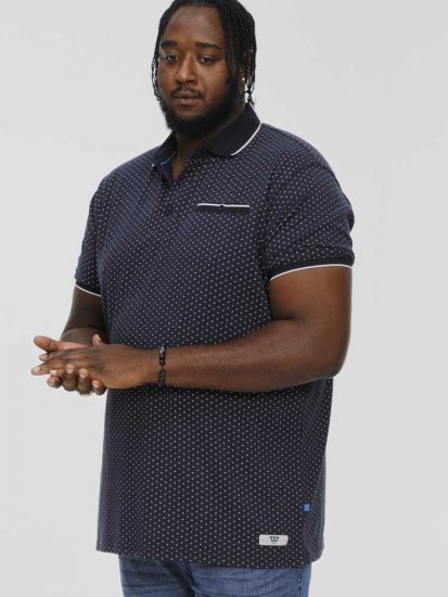 D555 DARWIN AO Printed Polo Shirt Navy - Polokošele - Polokošele 2XL-8XL