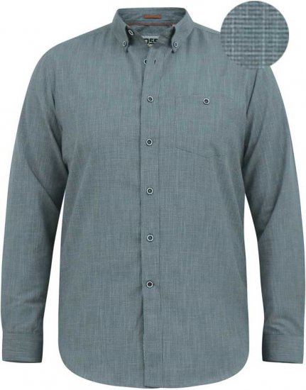 D555 RADCLIFFE Cross Hatch Soft Touch Slub Long Sleeve Shirt With Chest Patch Pocket Charcoal - Košele - Košele 2XL-10XL
