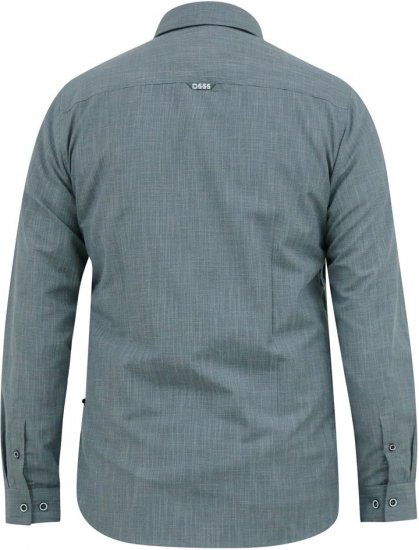 D555 RADCLIFFE Cross Hatch Soft Touch Slub Long Sleeve Shirt With Chest Patch Pocket Charcoal - Košele - Košele 2XL-10XL