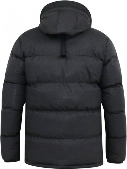 D555 DOMENIC Quilted Puffer Jacket With Half Micro Fleece Lining And Hood Black - Bundy - Bundy Nadmerné Veľkosti 2XL-8XL