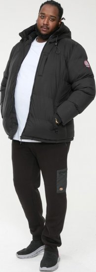 D555 DOMENIC Quilted Puffer Jacket With Half Micro Fleece Lining And Hood Black - Bundy - Bundy Nadmerné Veľkosti 2XL-8XL