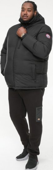 D555 DOMENIC Quilted Puffer Jacket With Half Micro Fleece Lining And Hood Black - Bundy - Bundy Nadmerné Veľkosti 2XL-8XL