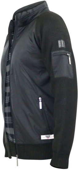 D555 MARSDEN Hybrid Knitted Jacket With Bonded Fleece Lining Black - Bundy - Bundy Nadmerné Veľkosti 2XL-8XL