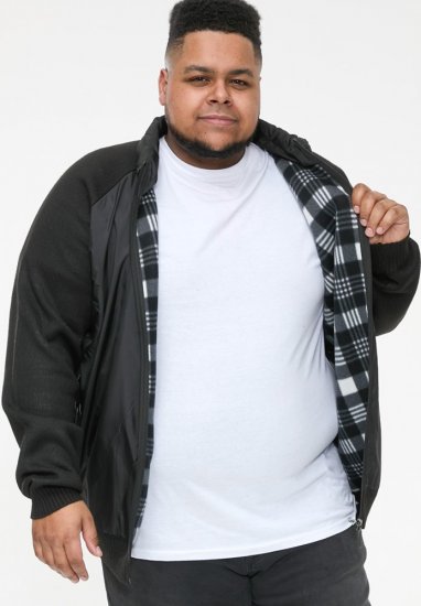 D555 MARSDEN Hybrid Knitted Jacket With Bonded Fleece Lining Black - Bundy - Bundy Nadmerné Veľkosti 2XL-8XL