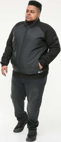 D555 MARSDEN Hybrid Knitted Jacket With Bonded Fleece Lining Black - Bundy - Bundy Nadmerné Veľkosti 2XL-8XL