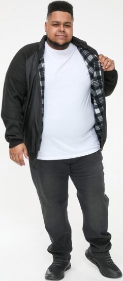 D555 MARSDEN Hybrid Knitted Jacket With Bonded Fleece Lining Black - Bundy - Bundy Nadmerné Veľkosti 2XL-8XL