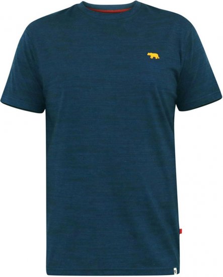 D555 ORSTON Reno Fabric Crew Neck T-Shirt With Chest Embroidery Blue Reno - Tričká - Nadrozmerné tričká - 2XL-14XL